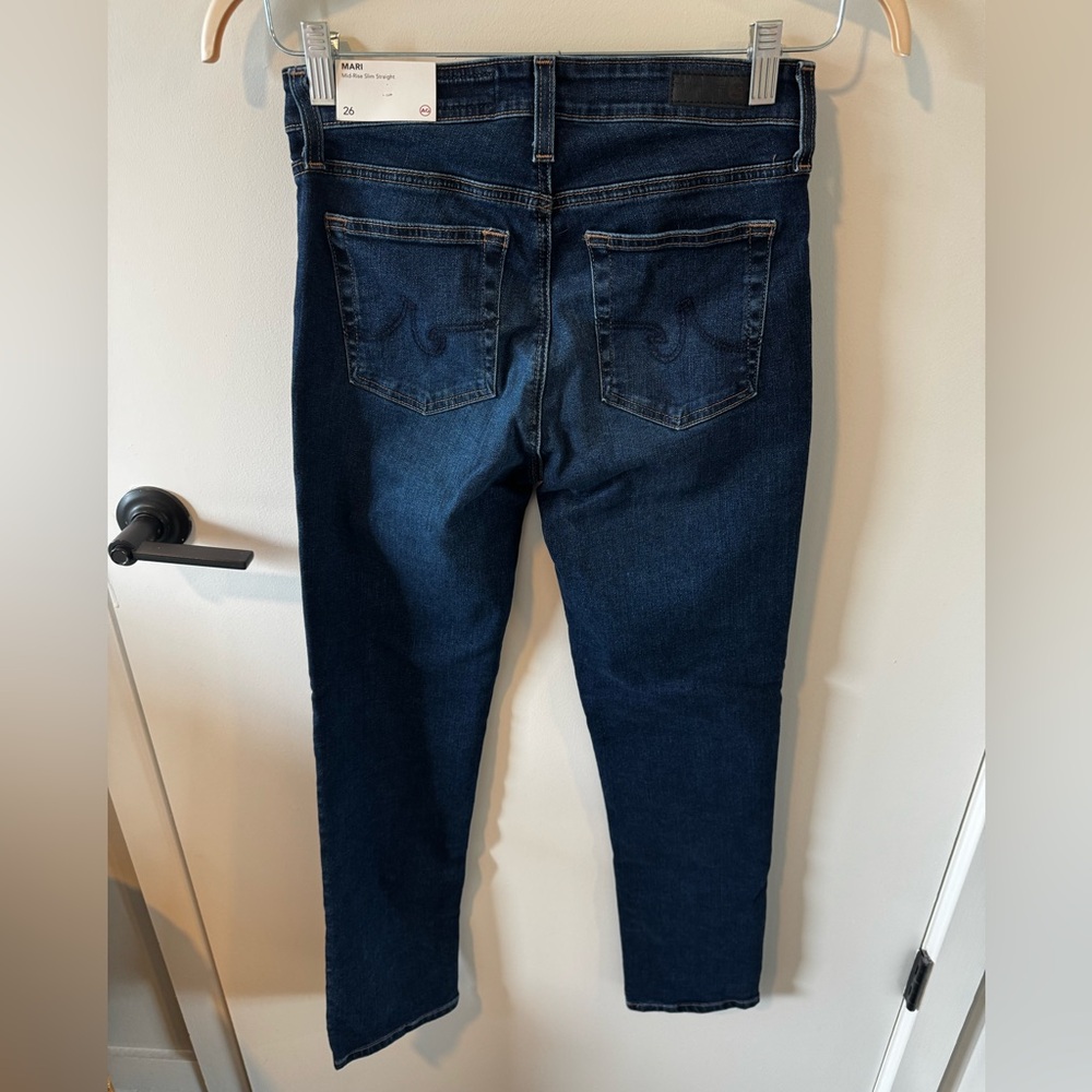 AG Mari Mid-Rise Slim Straight Dark Blue Jeans - Size 26 (brand new) - Picture 3 of 10